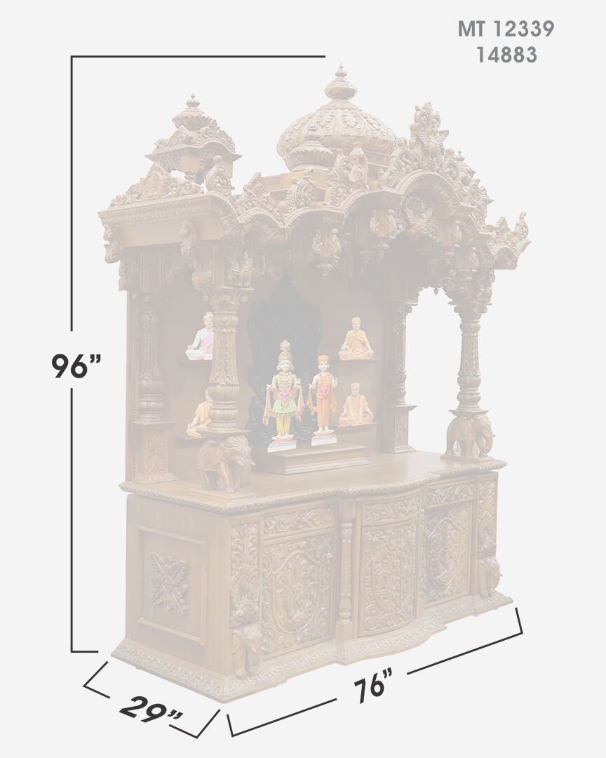 Wooden Mandir (Teak) - Natural Polish - 14883