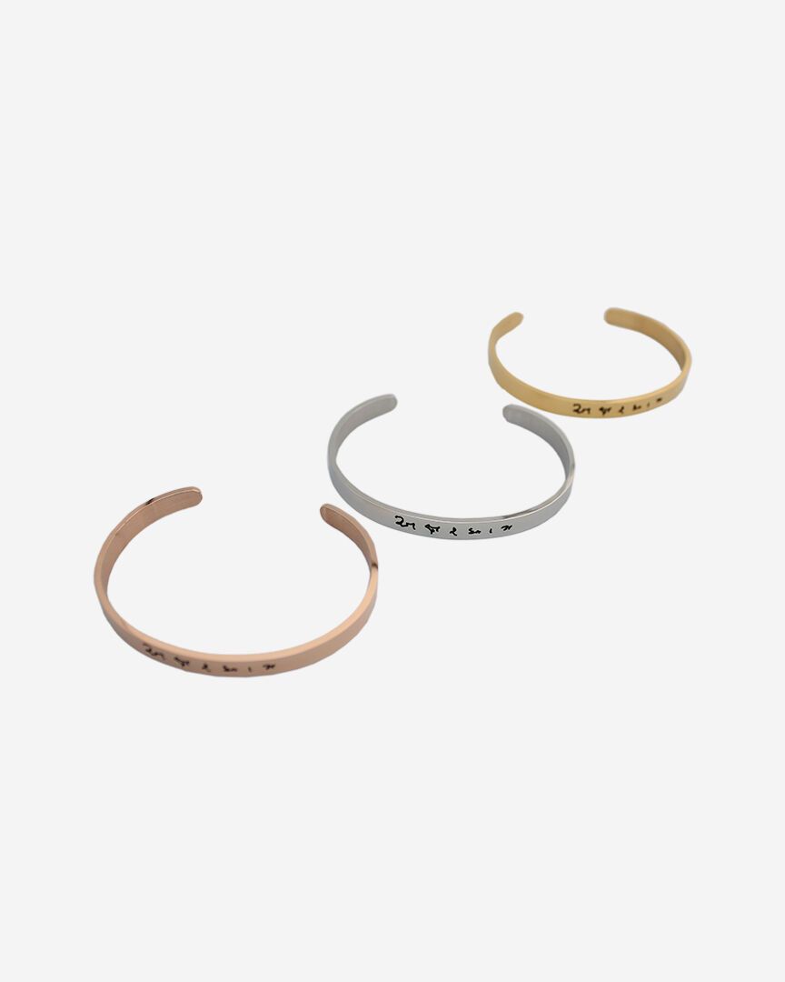Mantra Cuff Bracelet Gold