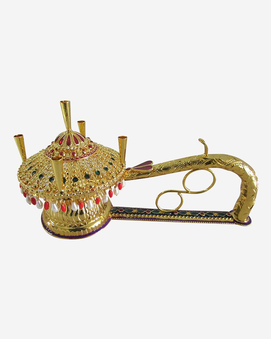 Decorative Aarti (Golden Color)(5 wicks)