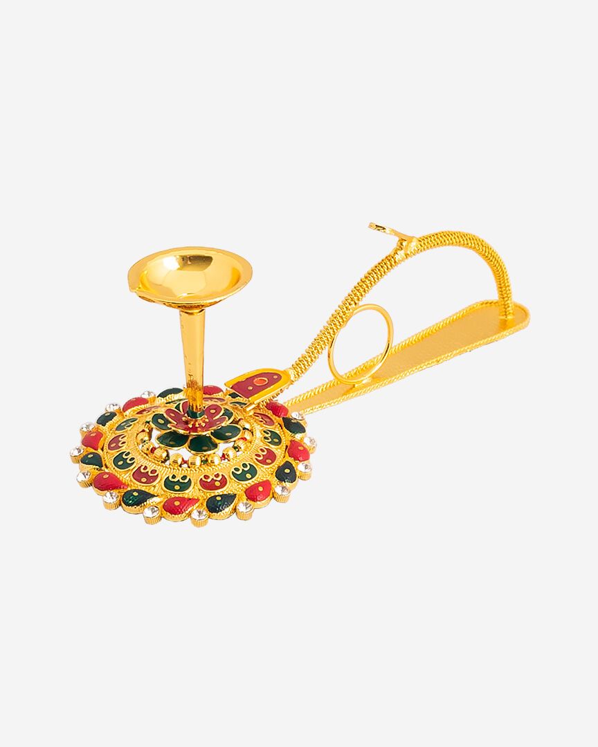 Decorative Aarti (Golden Color)(1 wicks)